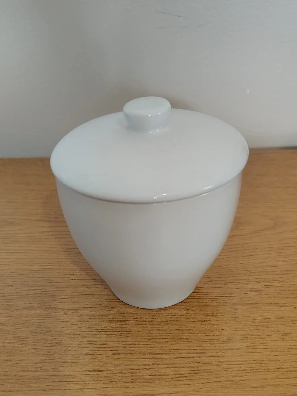 Pottery Barn White Ceramic Lidded Jar - Gloss Finish